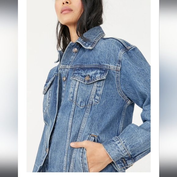 We the free Jolene distressed trucker denim jacket. - Picture 4 of 12